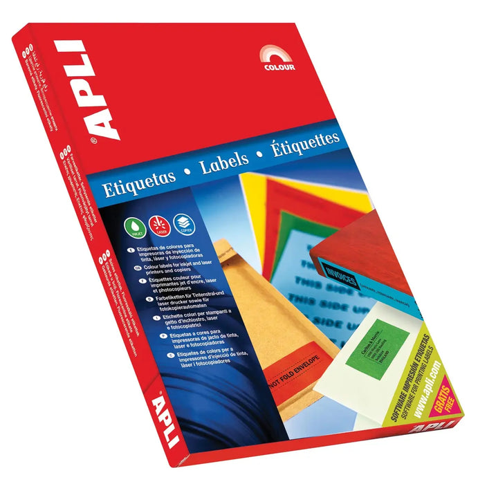 Apli Gekleurde etiketten ft 70 x 37 mm (b x h), blauw, 2.400 stuks, 24 per blad