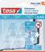 Tesa klevende Haak voor Transparant en Glas, draagvermogen 200 g, blister van 5 stuks 10 stuks, OfficeTown