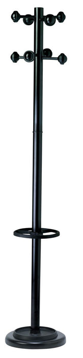 Unilux kapstok Accueil, zwart, hoogte 175 cm, 8 kledinghaken, met parapluhouder