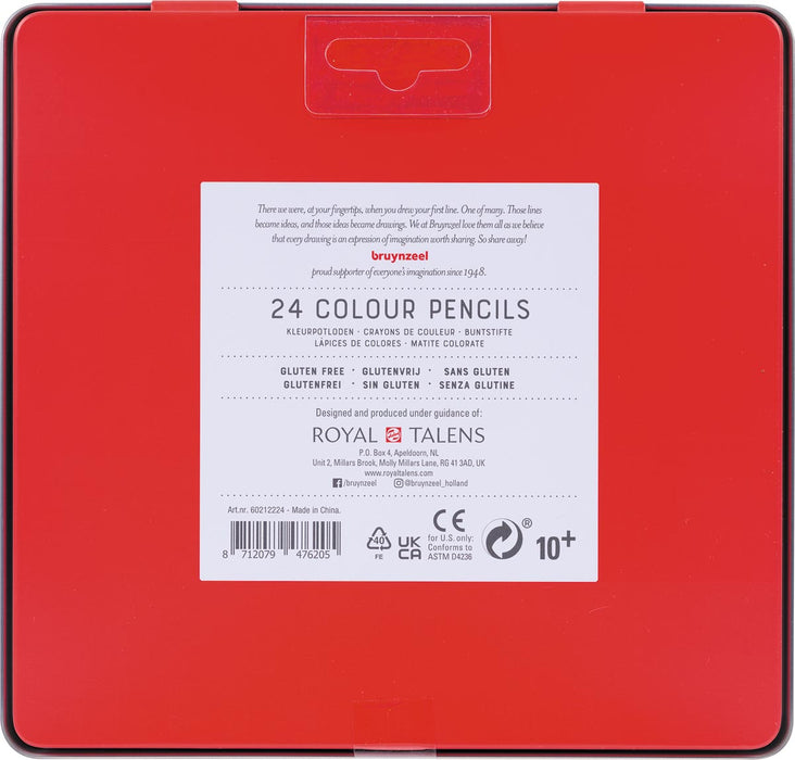 Bruynzeel kleurpotloden, metalen doos van 24 stuks 6 stuks, OfficeTown