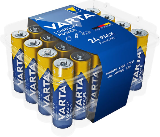 Varta batterij Longlife Power AA, pak van 24 stuks 12 stuks, OfficeTown