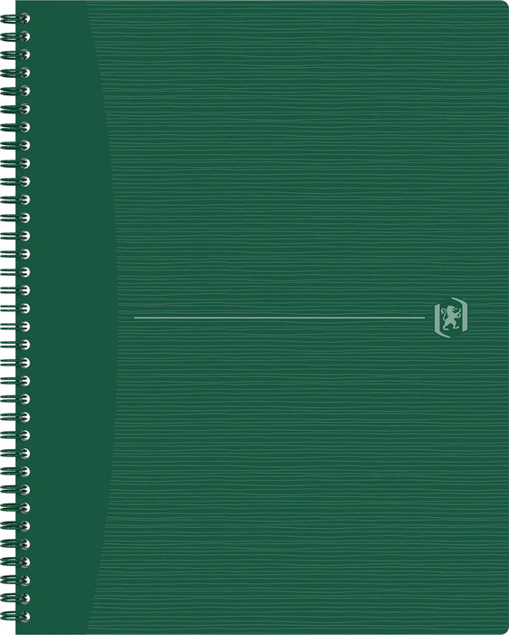 Oxford Origin spiraalschrift, ft A4+, 140 bladzijden, geruit 5 mm, groen