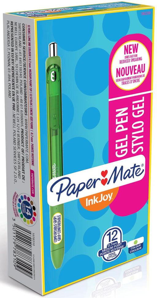 Paper Mate roller InkJoy Gel medium, limoengroen (lime light) 12 stuks, OfficeTown