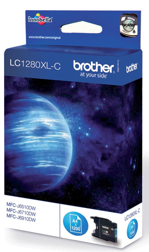 Brother inktcartridge, 1.200 pagina's, OEM LC-1280XLC, cyaan 5 stuks, OfficeTown