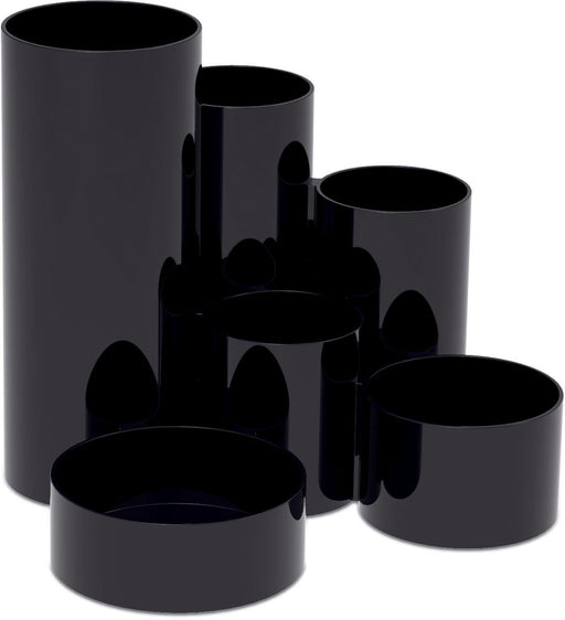 MAUL pennenbak Tubo, 6 vaks Ø15x12.5cm zwart 24 stuks, OfficeTown
