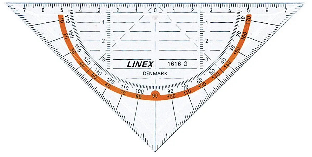 Linex geodriehoek 1616G, 16 cm