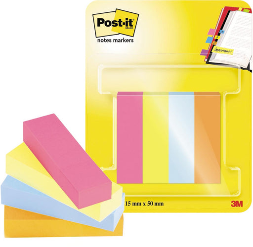 Post-it notes markers Poptimistic, ft 15 x 50 mm, blister met 4 blokjes van 50 tabs 6 stuks, OfficeTown