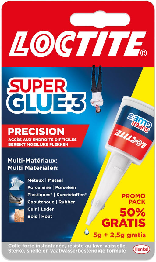 Loctite Secondelijm Super Glue Precision, 5 g + 50 % gratis, op blister 12 stuks, OfficeTown