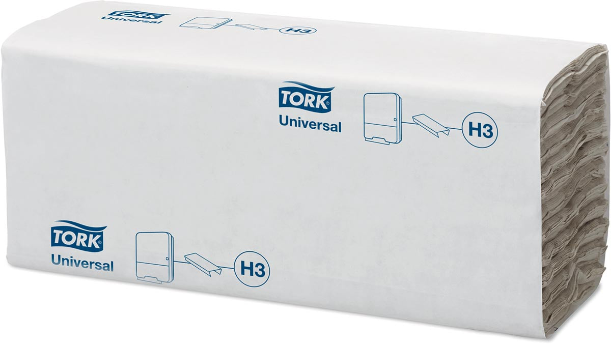 Tork Universele papieren handdoeken, 1-laags, 192 vellen, H3-systeem, wit, 24 stuks per pak