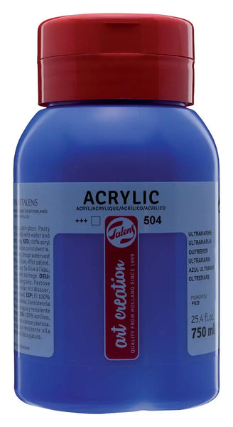 Talens Art Creation ultramarijn acrylverf 750 ml flacon met pasteuse consistentie