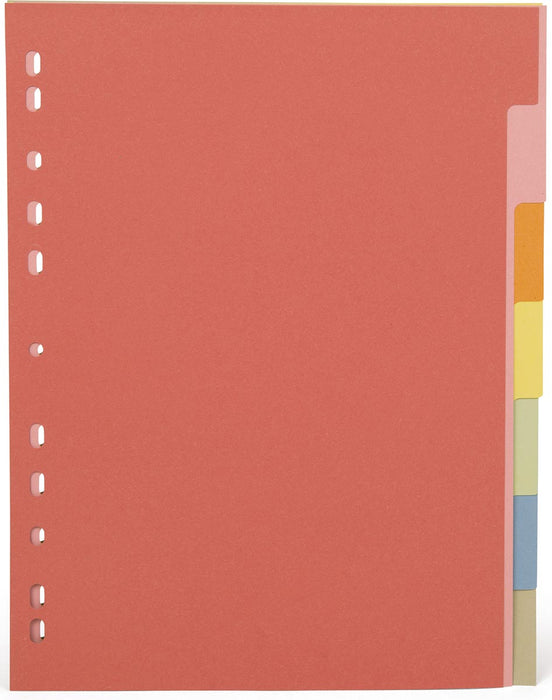 Tabbladen Pergamy ft A4, 11-gaatsperforatie, extra sterk karton, geassorteerde kleuren, 7 tabs 25 stuks
