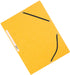 Q-CONNECT elastomap, A4, 3 kleppen en elastieken, karton, geel 10 stuks, OfficeTown