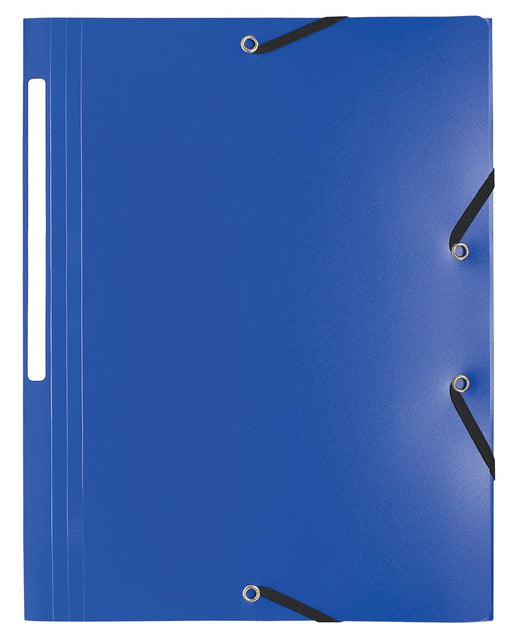 Exacompta elastomap A4, uit PP, 3 kleppen en elastiek blauw 10 stuks, OfficeTown