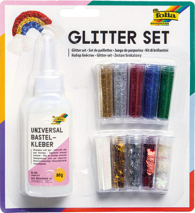 Folia glitterset 10 stuks, OfficeTown