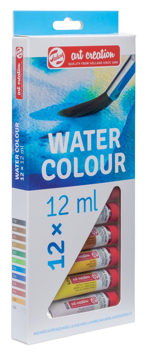 Talens Art Creation aquarelverf tube van 12 ml, set van 12 tubes in geassorteerde kleuren 24 stuks, OfficeTown