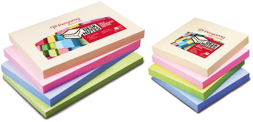 Pergamy notes, ft 76 x 127 mm, 4 geassorteerde pastel kleuren, pak van 12 blokken 12 stuks, OfficeTown