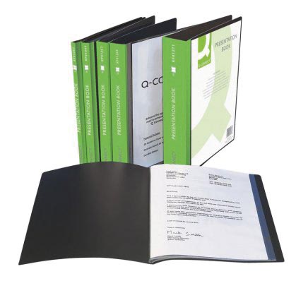 Q-CONNECT showalbum personaliseerbaar A4 60 tassen zwart 6 stuks, OfficeTown