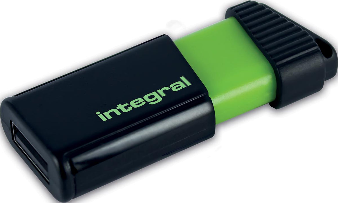 Integral Pulse USB 2.0 stick, 128 GB, zwart/groen
