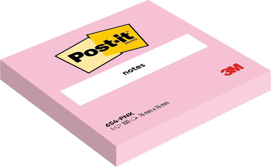 Post-it Notes, 100 vellen, afmeting 76 x 76 mm, rozekleurig (flamingo pink)