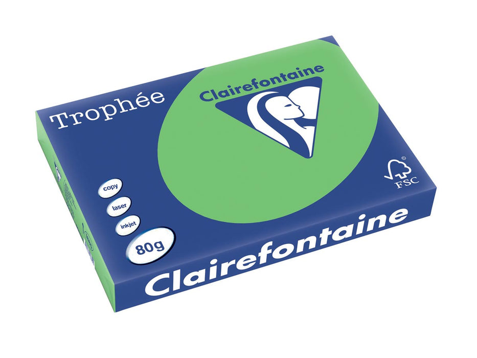 Clairefontaine Trophée Intens, gekleurd papier, A3, 80 g, 500 vel, muntgroen 5 stuks, OfficeTown