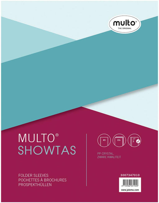 Multo geperforeerde showtas ft A5, 17-gaatsperforatie, glashelder 10 stuks, OfficeTown