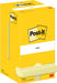 Post-It Notes, 100 vel, ft 76 x 76 mm, geel, pak van 12 blokken 12 stuks, OfficeTown