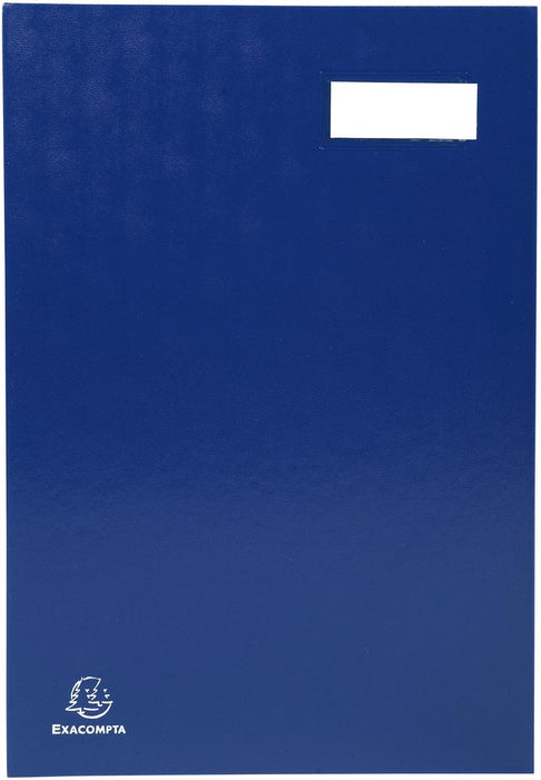 Exacompta map voor handtekeningen, ft 24 x 35 cm, van karton met pvc-coating, 20 compartimenten, blauw