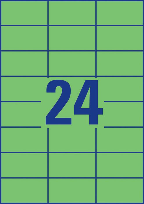 Avery gekleurde universele etiketten ft 70 x 37 mm (b x h), 2400 stuks, groen