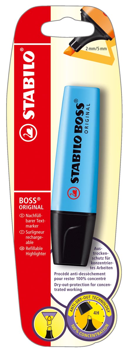 STABILO BOSS ORIGINAL markeerstift, op blister, blauw 30 stuks, OfficeTown