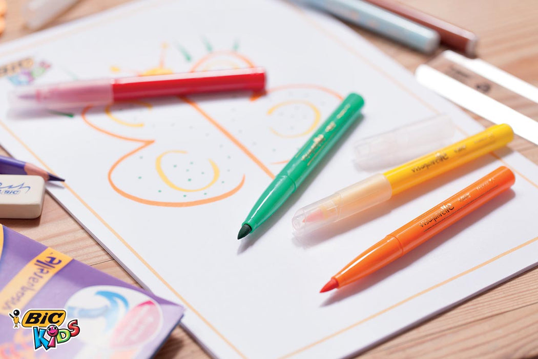 Bic Kids penseelstift Visaquarelle, etui van 10 stuks met soepele penseelpunt