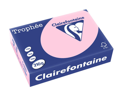 Clairefontaine Trophée Pastel, gekleurd papier, A4, 210 g, 250 vel, roze 4 stuks, OfficeTown