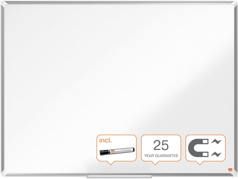 Nobo Premium Plus magnetisch whiteboard met 25 jaar garantie, emaille, 120 x 90 cm