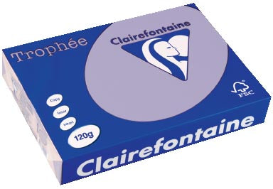 Clairefontaine Trophée Pastel, gekleurd papier, A4, 120 g, 250 vel, lila 5 stuks, OfficeTown