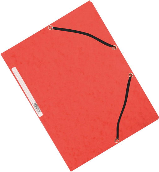 Q-CONNECT elastomap, A4, 3 kleppen en elastieken, karton, rood 10 stuks, OfficeTown