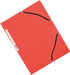 Q-CONNECT elastomap, A4, 3 kleppen en elastieken, karton, rood 10 stuks, OfficeTown