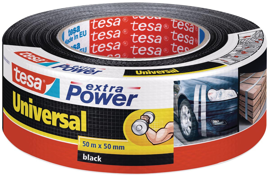 Tesa extra Power Universal, ft 50 mm x 50 m, zwart
