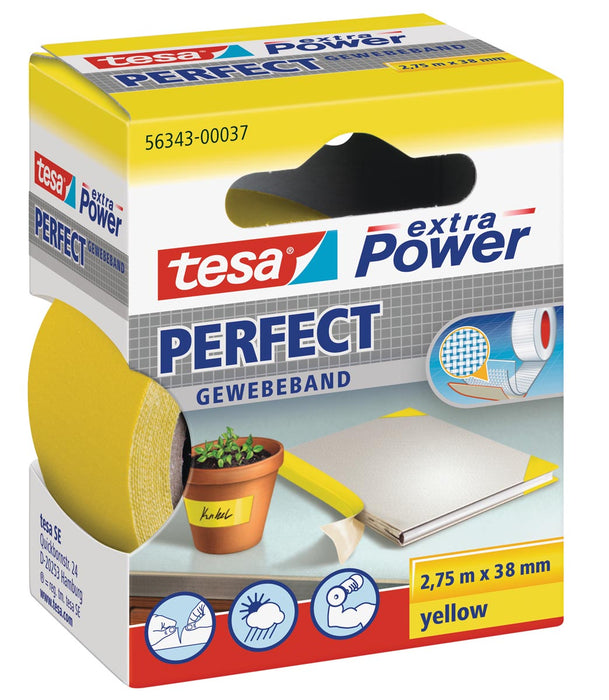 Tesa extra Power Perfect, ft 38 mm x 2,75 m, geel
