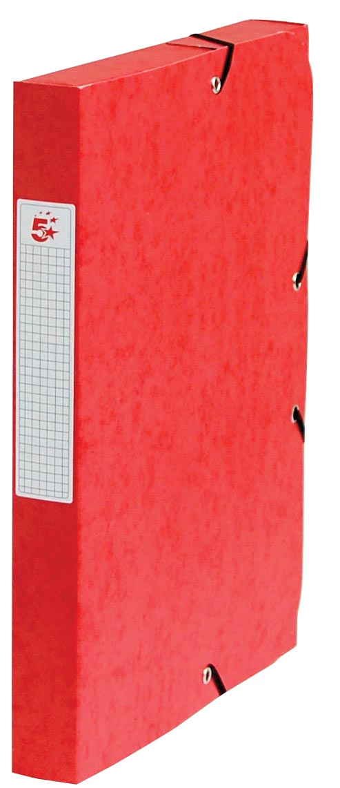 Pergamy elastobox, rug van 4 cm, rood 15 stuks, OfficeTown