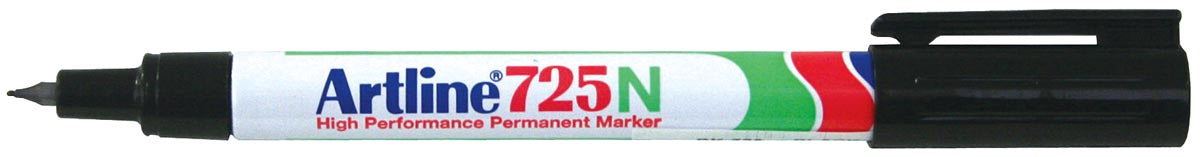 Permanente marker Artline 725N zwart 12 stuks met fijne punt