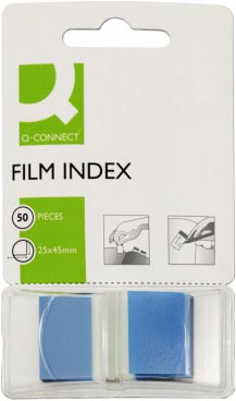 Q-CONNECT index, ft 25 x 45 mm, 50 tabs, blauw 12 stuks, OfficeTown