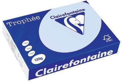 Clairefontaine Trophée Pastel, gekleurd papier, A4, 120 g, 250 vel, azuurblauw 5 stuks, OfficeTown