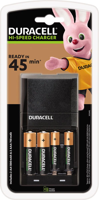 Duracell batterijlader Hi-Speed Advanced Charger, inclusief 2 AA en 2 AAA batterijen, op blister 3 stuks, OfficeTown