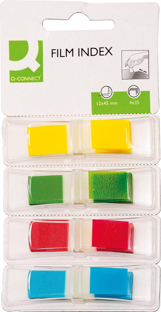 Q-CONNECT index mini, ft 12,5 x 45 mm, 4 x 35 tabs, geassorteerde kleuren 6 stuks, OfficeTown