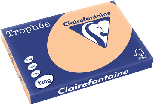 Clairefontaine Trophée Pastel, gekleurd papier, A3, 120 g, 250 vel, abrikoos 5 stuks, OfficeTown
