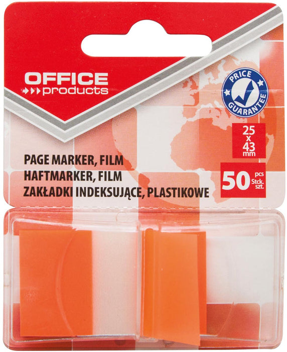 Office Products index, 25 x 43 mm, blister van 50 tabs, oranje 24 stuks, OfficeTown