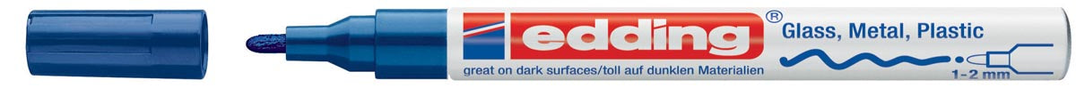 Edding glanslakmarker e-751 CR blauw 10 stuks, OfficeTown