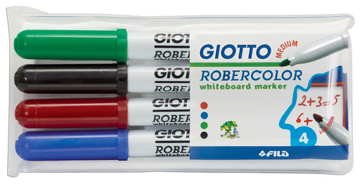 Giotto Robercolor whiteboardmarker, medium, ronde punt, etui met 4 stuks in geassorteerde kleuren 20 stuks, OfficeTown