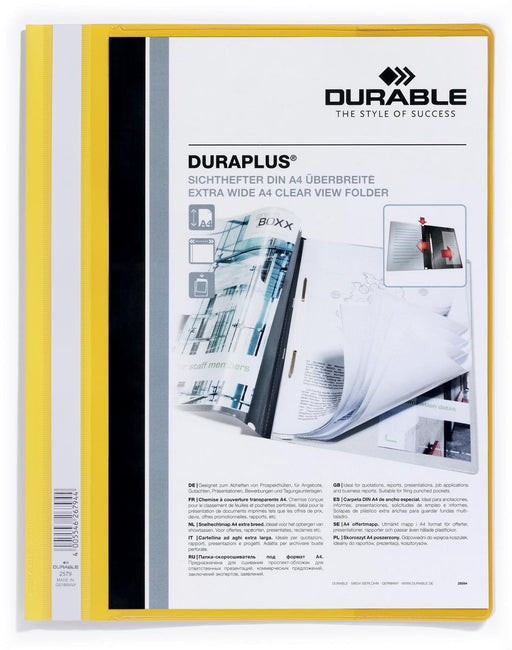 Durable personaliseerbare snelhechtmap Duraplus geel 25 stuks, OfficeTown
