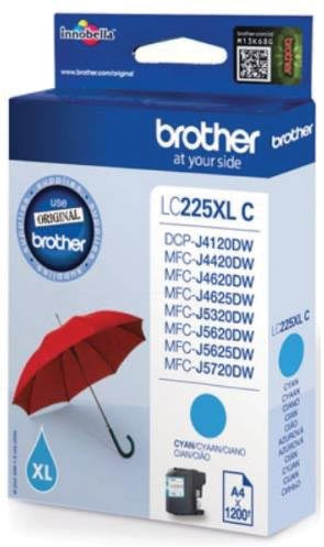Brother inktcartridge, 1.200 pagina's, OEM LC-225XLC, cyaan 5 stuks, OfficeTown