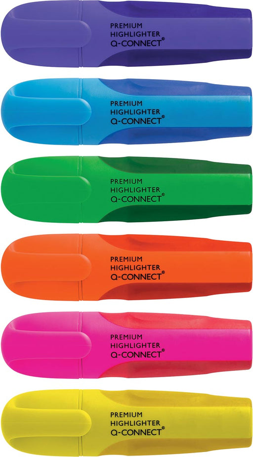 Q-CONNECT Premium markeerstift, geassorteerde kleuren, pak van 6 stuks 60 stuks, OfficeTown